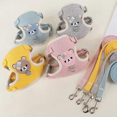 Dog and Cat Traction Rope Winnie the Pooh Chest Traction Rope Cat and Dog Walking Small Dog Teddy Vest Chest Harness