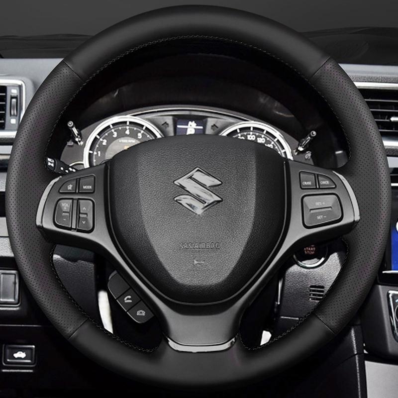 Car Steering Wheel Braid Cover Leather 100% Fit For Suzuki Baleno 2016 2017- Alivio 2015- Steering Wrap
