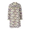 Spring Summer Loose Floral Short Women Casual Ruffles Half High Collar Ladies A Line Oversize Print Dress