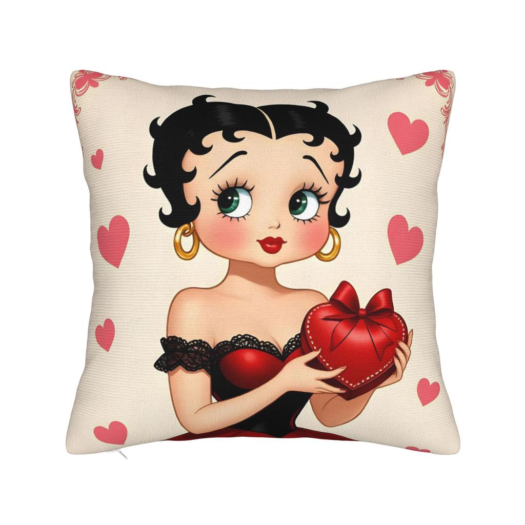 Anime B-Betty Boops Pillowcase Soft Polyester Cushion Cover Decorations Throw Pillow Case Cover Home Square 45X45Cm