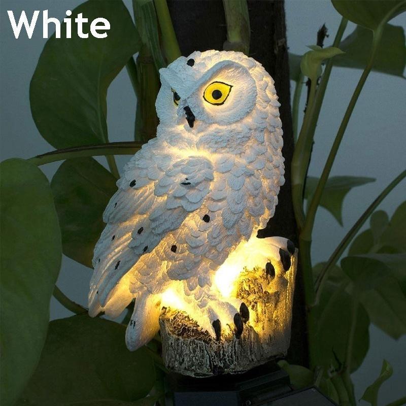 Waterproof Solar Power LED Light Garden Path Yard Lawn Owl Animal Ornament Lamp