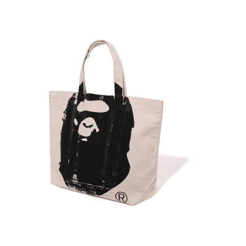 A Bathing Ape Ape Pattern Printed Large Capacity Tote Bag Fabric Handbag Regular Unisex Couple Unisex tote bag Off-White 0ZXBGM005891P