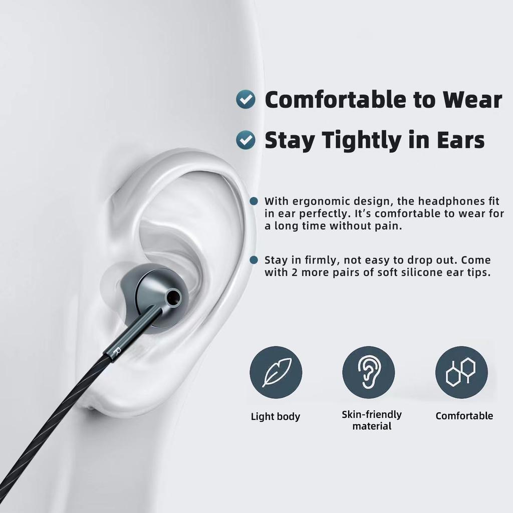 Wired Earphones with Volume Noise Compatible with Samsung Galaxy iPhone Pro and Pixel Phones USB-C Mic, Control, Cancellation, S24, S23, S22, 17, 16,