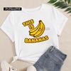 New Banana Print InSstyle European and American Straight Shortsleeved Casual and Versatile Roundneck Shortsleeved Tshirt