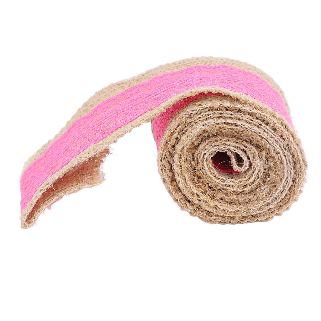 5 Rolls Burlap Lace Ribbon Decorative Jute Burlap Ribbon Roll for Crafts Festival Decor