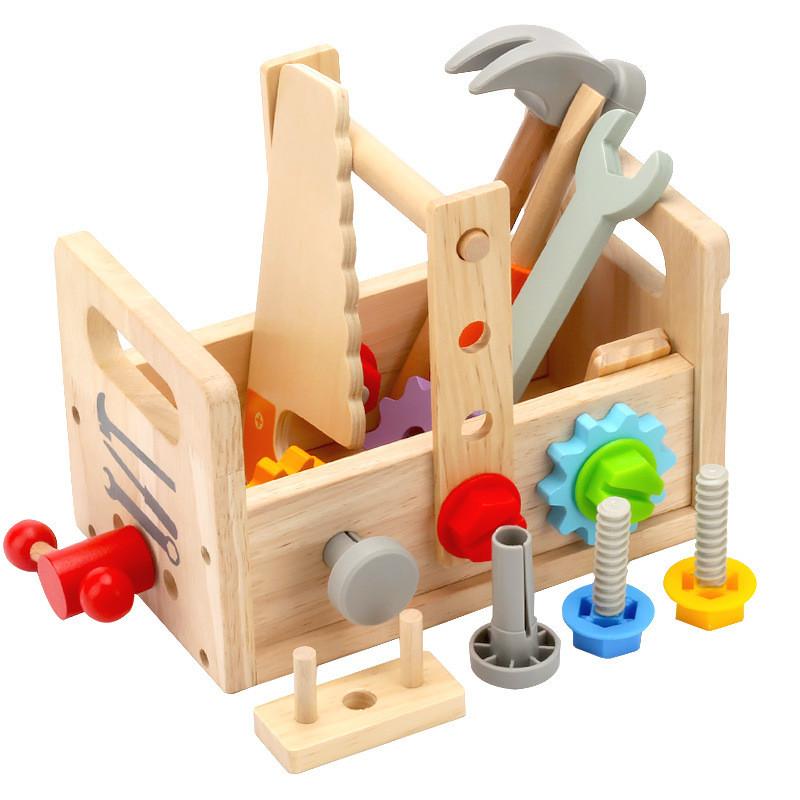 Wooden Kids Educational Toolbox With Screws And Nuts For Early Learning And Handson Play
