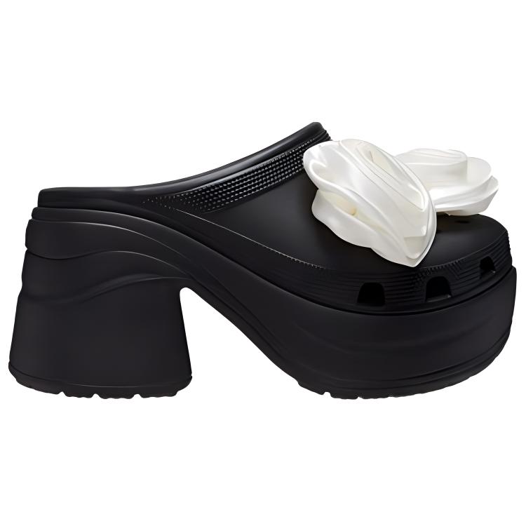 Crocs Womens Siren Rosette Clog Black 210367-001