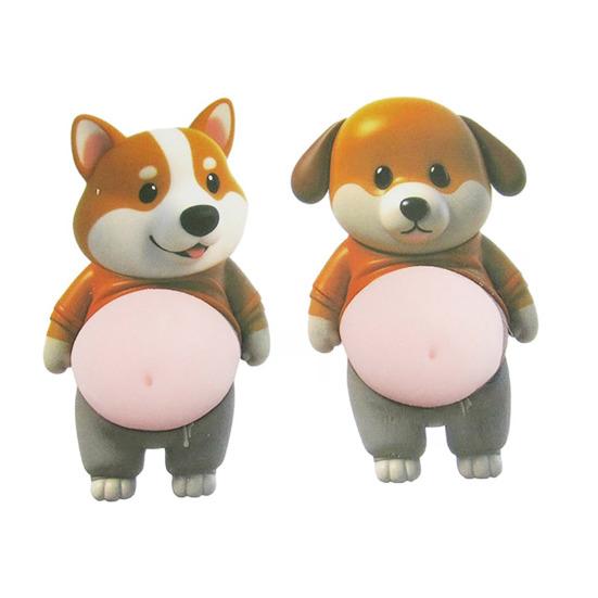 

1 Pair 3D Belly Dog Anti-collision Sticker Anxiety Stress Relief Elastic Tummy Cartoon Puppy Decal Fat Belly Animal Buffer Sticker B