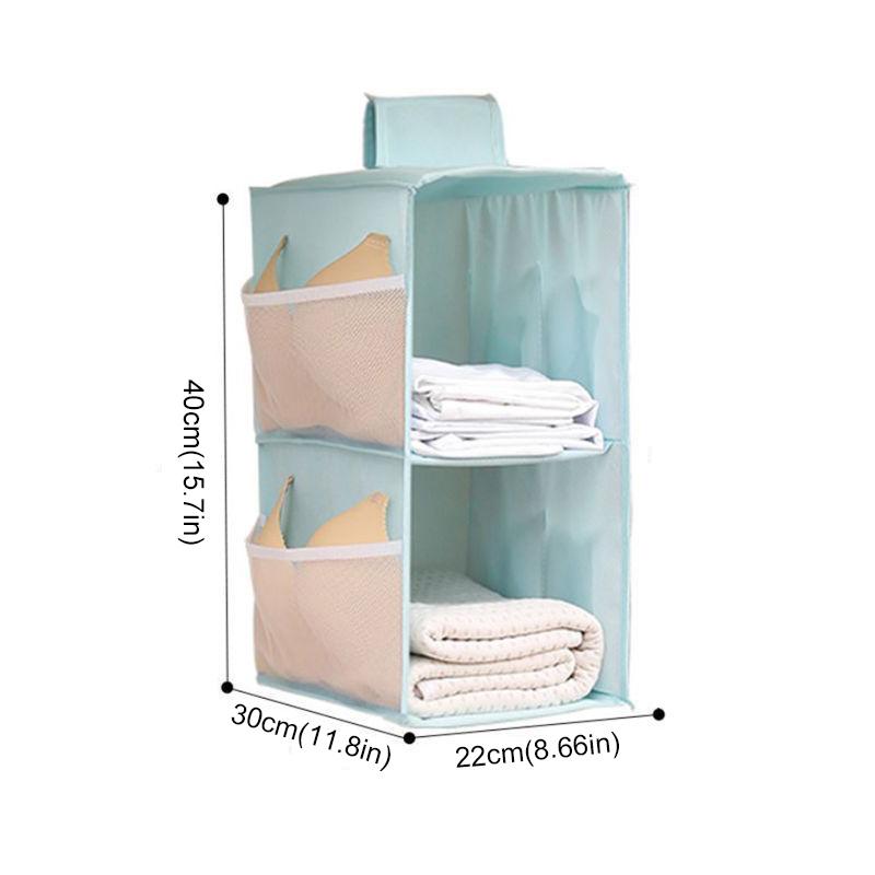 Non-woven Washable Wardrobe Multi-Layer Folding Hanging Bag for Bra, Socks Storage Organizer, Clothes Organizer