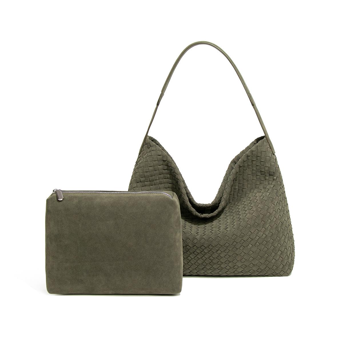 

Autumn and winter new retro matte tote bag lazy and relaxed commuter shoulder bag casual versatile messenger bucket bag