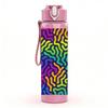 1PC Psychedelic Swirl Abstract Pattern 750ml Color Plastic Sports Water Bottle Leakproof Flip Straw Lid Suitable for Sports Office Home Use