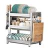 3-Tier 304 Stainless Steel Countertop Dish Rack