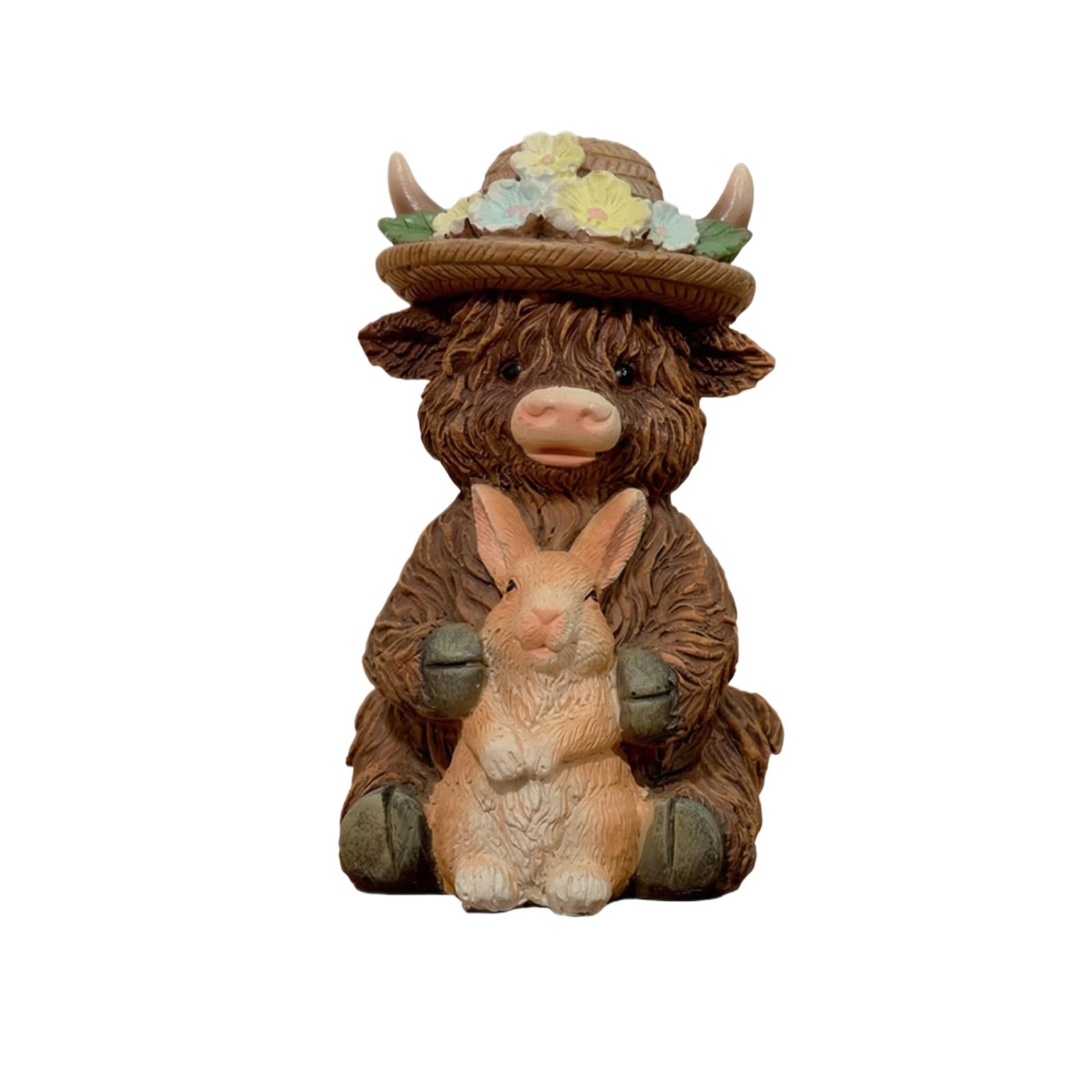 Easter  Cow Resin Home Decor One Size