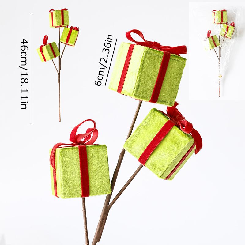 

1 шт. Наполнитель для вазы Вечеринка Красочное украшение для дома Мини подарочная коробка Ветки Рождественские украшения Доступно несколько вариантов зелёный