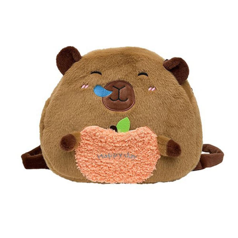 Soft Capyabra Backpack Plush Cartoon Doll Bag Storage Bag Capyabra Plush Bag  Students
