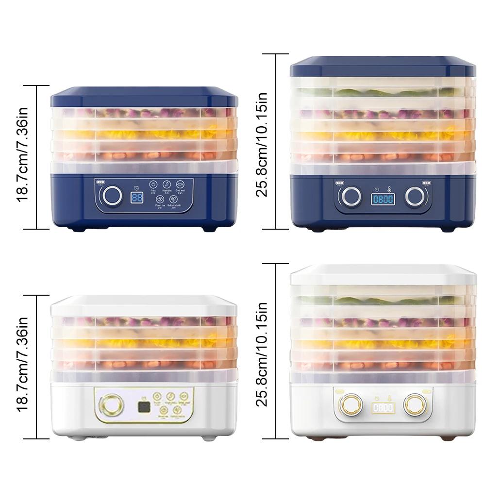 Food Dehydrator Timer & Temperature Control 0-70 Degree Fruit Jerky Maker Food Dryer for Fruits Meat Vegetables Candy & Snacks
