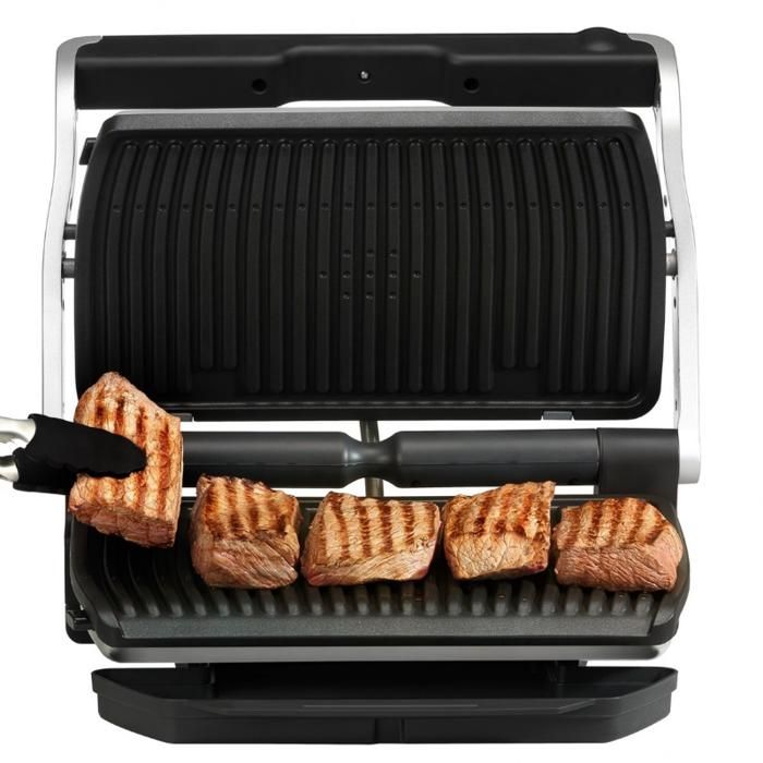 Gril de contact - Tefal - NEU GC705D - Acier Inoxydable - Plaques anti-adhésives - Noir