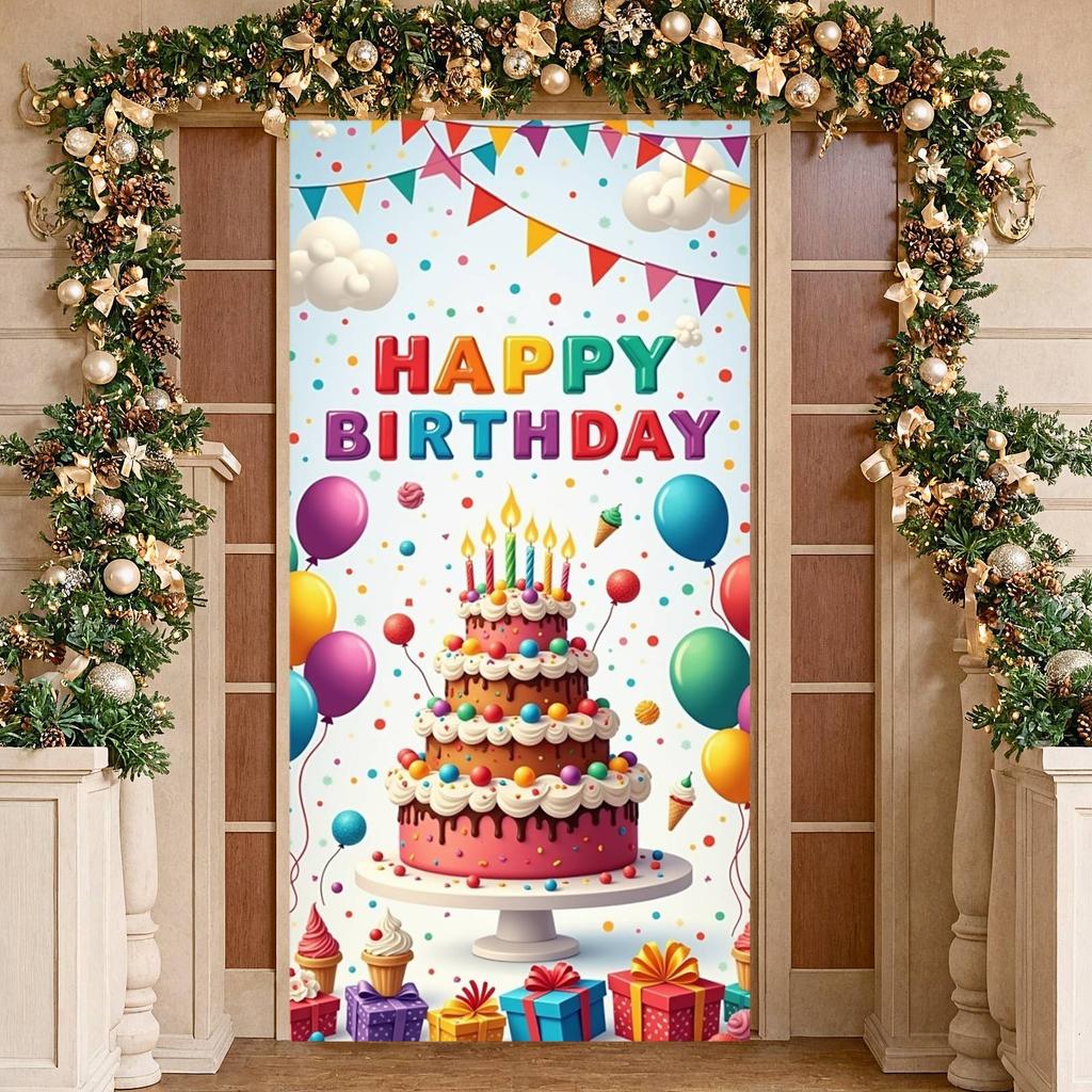 Banner Ice Cream Graphics Festive Backdrop Birthday Event Background Pennant Banners Party Celebration Display For Festive