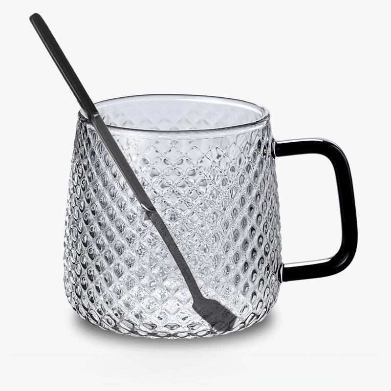 Hammer Grain Glass Cups for Men with Handles Home Drinking Cup Set Mugs High Temperature Resistant Tea Cups Coffee Mug