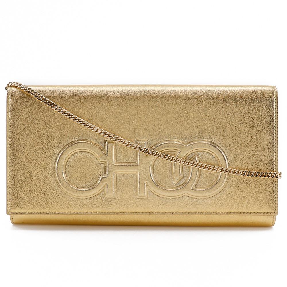 

JIMMY CHOO Scotty Shoulder Bag SCOTTIE TJC ChainShoulder 2-way clutch gold Sheep leather Women Used