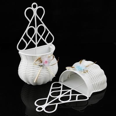 Vaso da giardino fai da te, cesto di fiori, articoli vari, organizer da parete in rattan artificiale