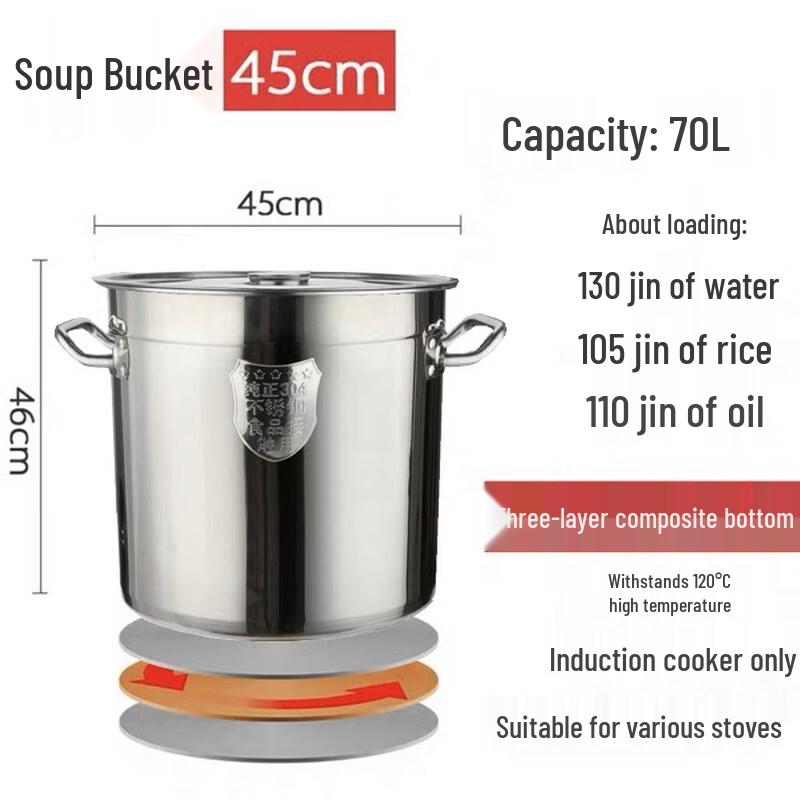 JPHZNB Stainless Steel Food Grade Storage Bucket