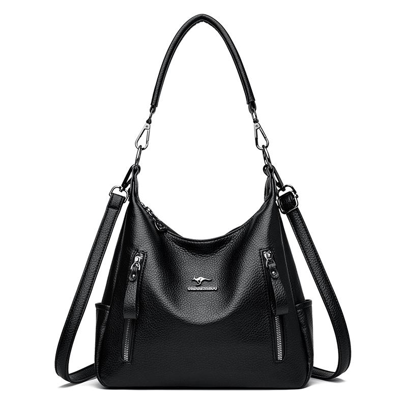 Vintage Female Crossbody Bags Fashion Solid Color PU Leather Large Capacity Shoulder Bag for Women Casual Travel Bag