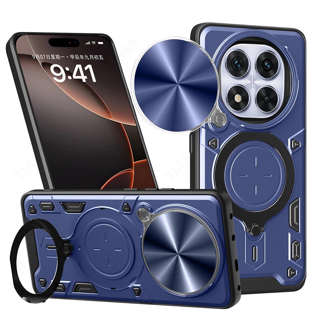 Slide Lens Armor Funda for Redmi Note 14 Pro 5G China Case for Xiaomi Redmi Note 14 Pro 5G Case Magnetic Ring Stand Cover