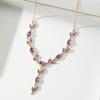 Resoul Gold Plated Crystal Pendant Tulip Necklace Flower Y Bohemian Wedding Necklace Fashion Jewelry
