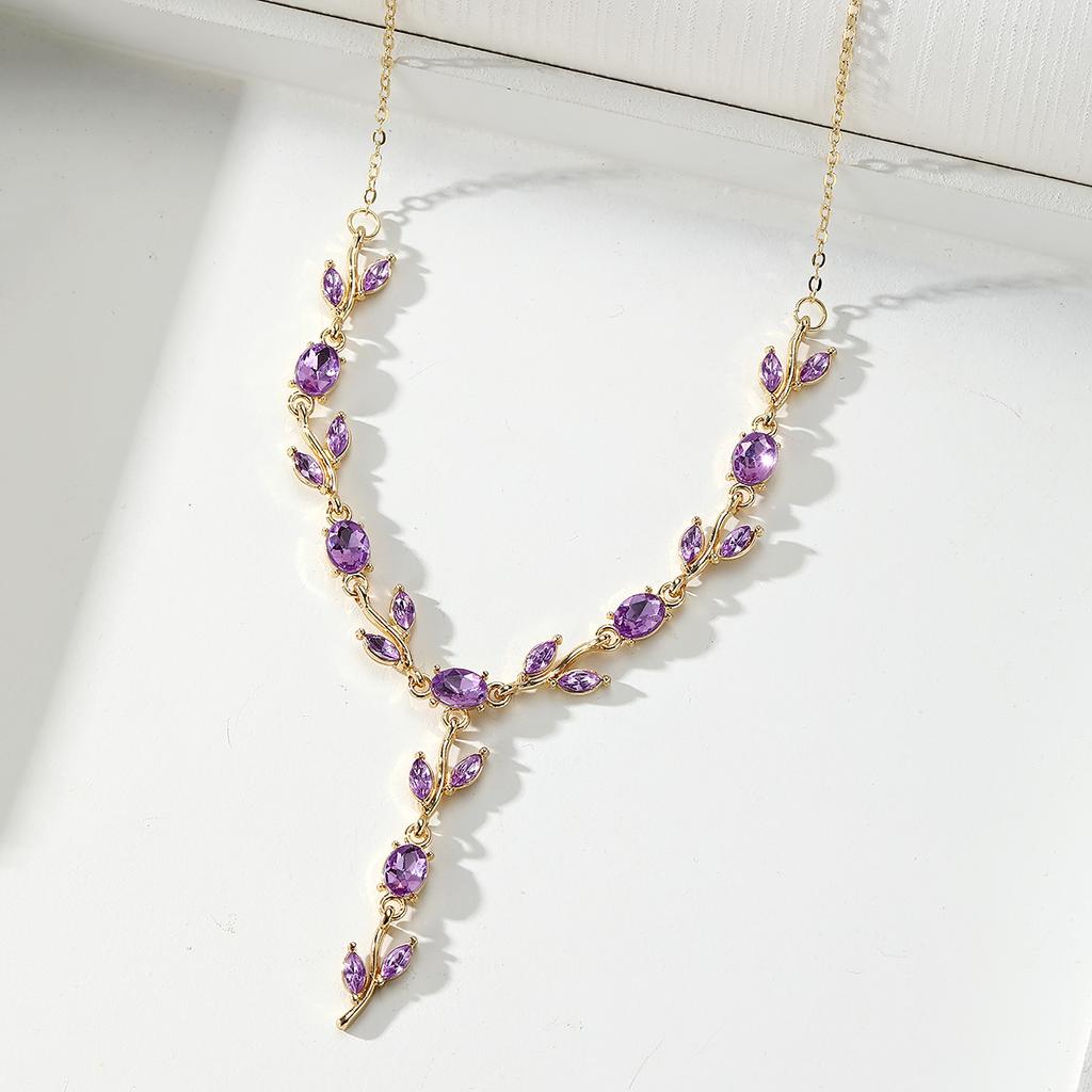 Resoul Gold Plated Crystal Pendant Tulip Necklace Flower Y Bohemian Wedding Necklace Fashion Jewelry