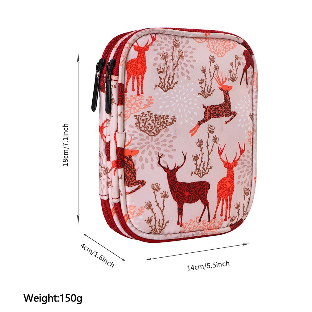 Dwuwarstwowa zapinana na zamek torba szydełkowa na narzędzia dziewiarskie