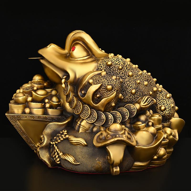 Pure Copper Golden Ornament Three-Legged Seven-Star Toad Home Office Desktop Decoration Store Opening Housewarming Gif