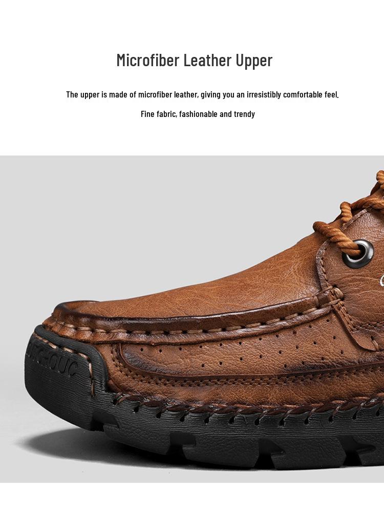Men's Plus Size Hand-Stitched Casual Low-Top Shoes