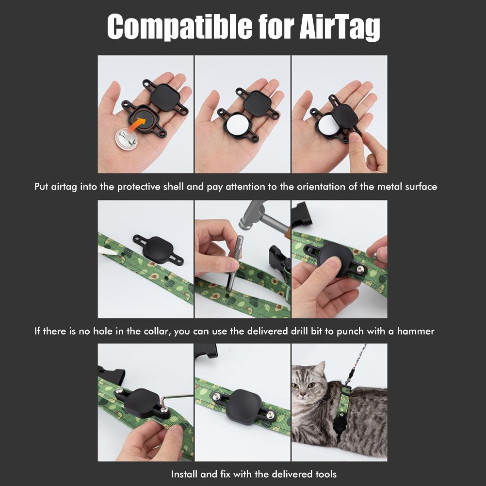 Pet Collar Waterproof Case Compatible for Airtag  Anti Theft Anti Lost Protective Case Cover for