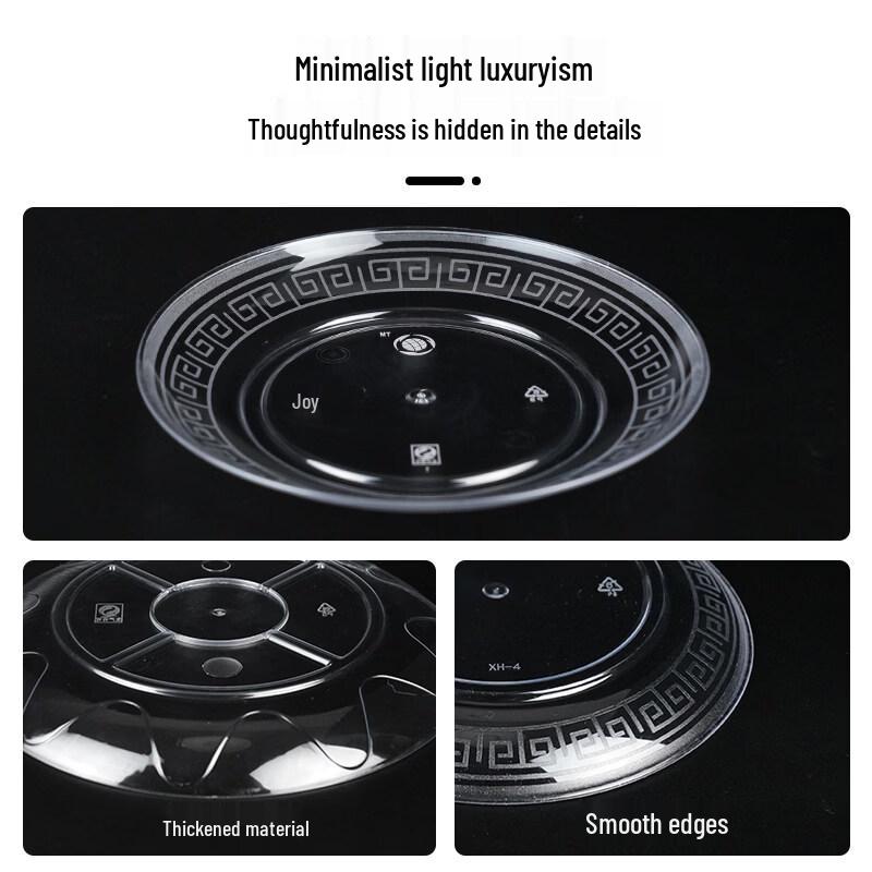 ZISIZ Disposable Crystal Plastic Plates