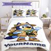 Bluey 103 Customize Your Name Bedding Set Breathable Duvet Cover with Pillowcases Home Decoration Birthday Gift