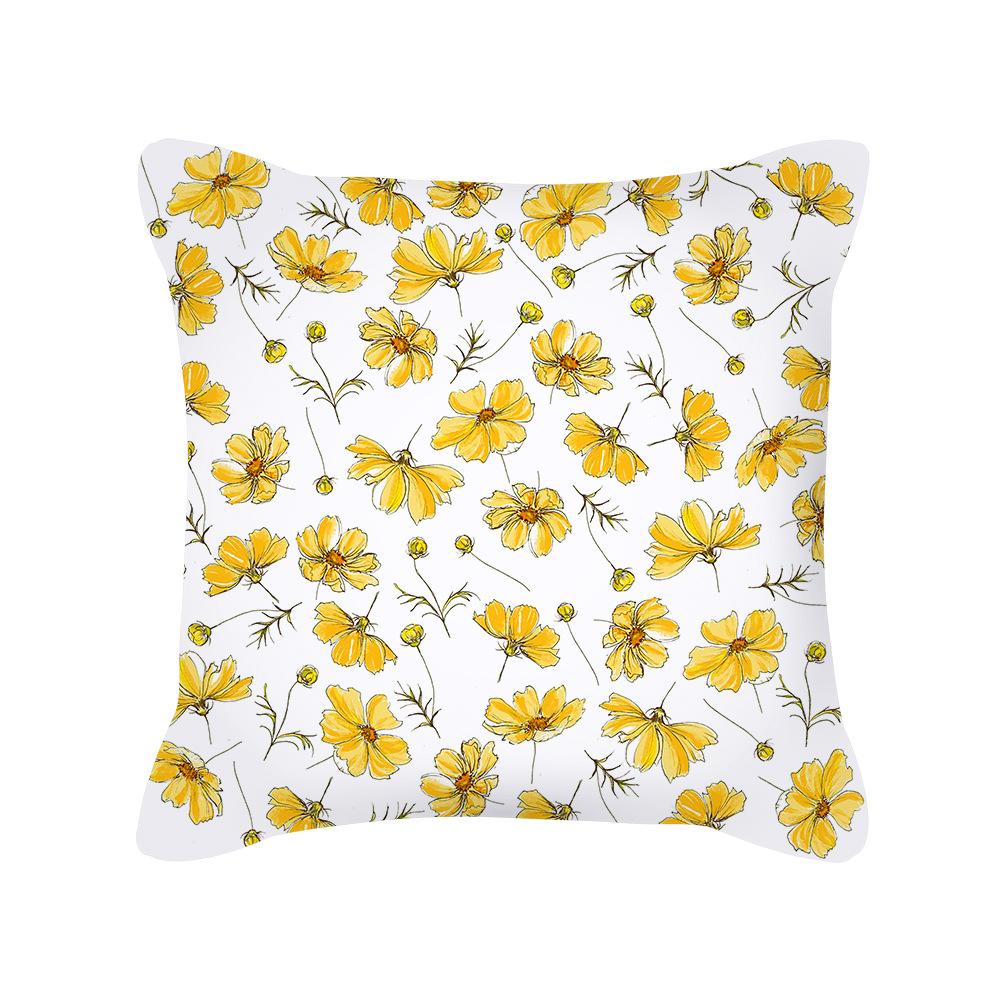 New Thanksgiving Throw Pillow Cover Yellow Letter Sunflower Office Cushion Sofa Pillow Cover