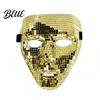 Lightweight Halloween Mask Disco Ball Mask Breathable Mirror Mosaic Masquerade Gold Face Glitter Party Costume for Dance Performance Club