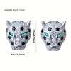 Luxury Leopard Stud Earrings with Green Eyes - Glittering Animal Design, 18K Golden Plated, Stainless Steel Posts, Perfect for Evening Parties & Banqu