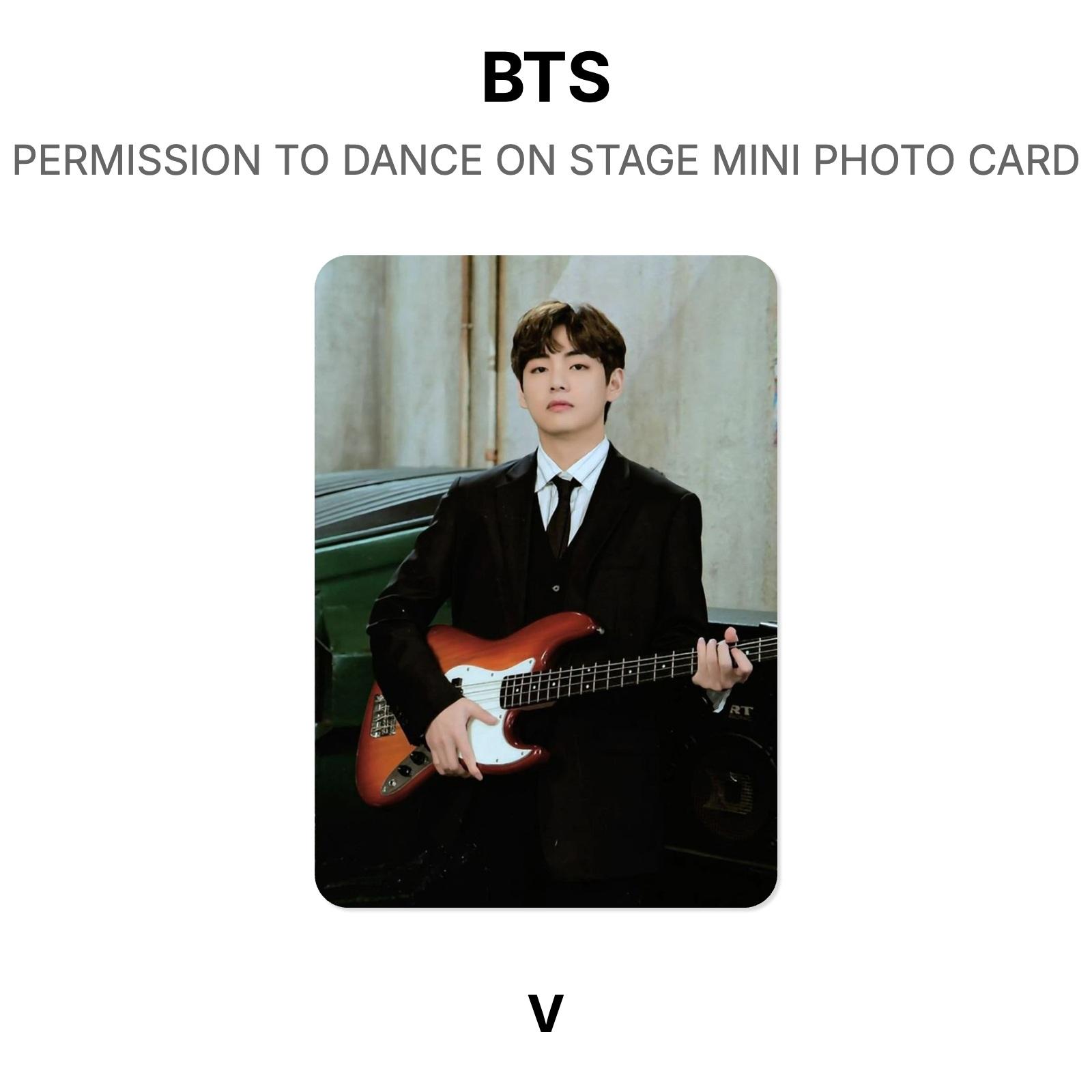 BTS PERMISSION TO DANCE ON STAGE Мини-фотокарточка Официальная фотокарточка V 05 gray