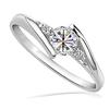 Shiny Twist Round Cut Cubic Zirconia Rhinestone Ring Bridal Wedding Jewelry Gift