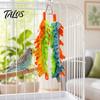 Bird Hanging Toy 2Pcs Parrot Chewing with Metal Ring, Colorful Felt Strips, Small Animal Pet Stress Relief Climbing Activity for Cockatiels