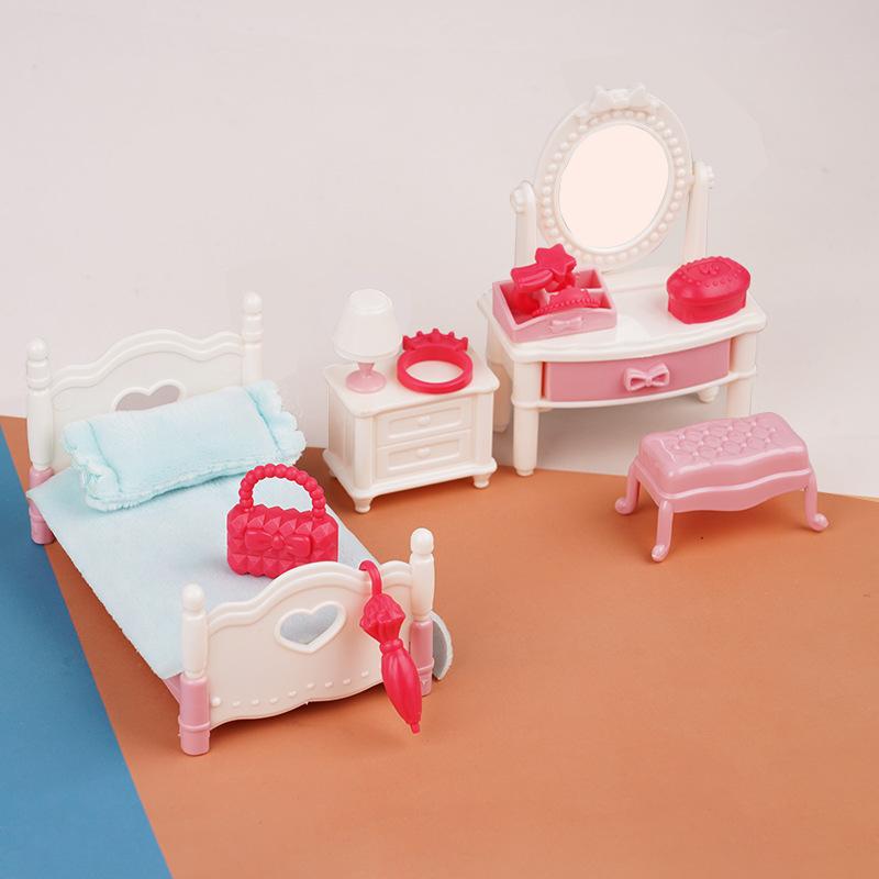 Bedroom Simulation Dressing Furniture Model Mini Children'S Play House Toy Cute Doll House Ornament Diy Scene
