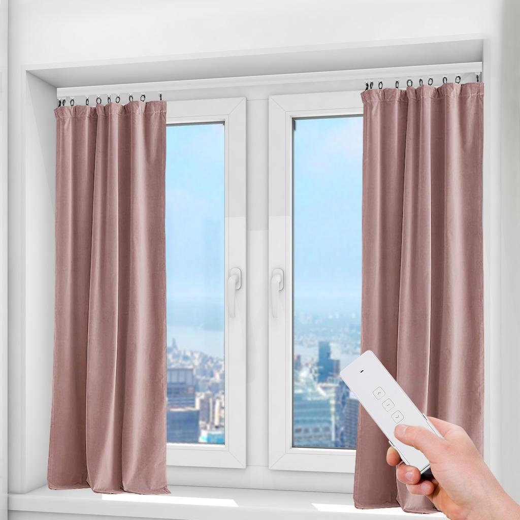 Smart Motorized Curtain Track, Adjustable Length 2.16-4.2M, Durable Curtain Rail System With Remote Control Fit For Most Windows