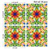 Poromoro Portuguese Spanish Azulejo Tile Stickers Peel and Stick Kitchen Bathroom Mosaic Tile Stickers Set of 16 & (5.9,2)