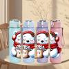 1PC Polar Bear Winter Mug 750ml Color Plastic Sports Water Bottle Leakproof Flip Straw Lid Suitable for Sports Office Home Use