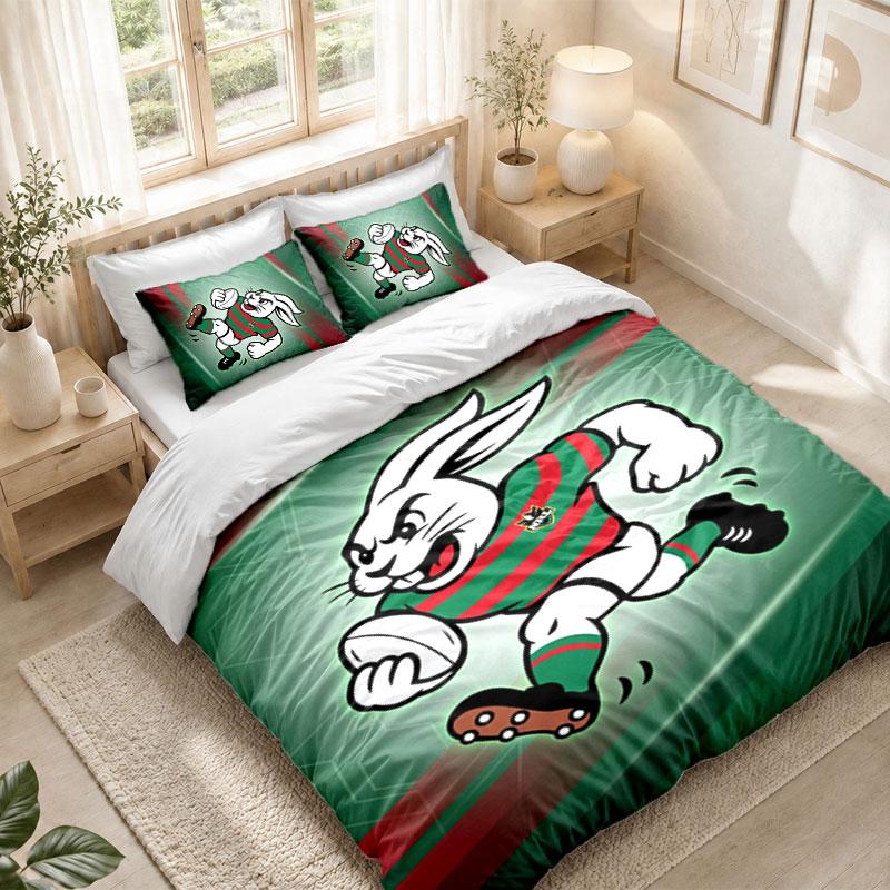Bedding Set 1 Duvet Cover 2 Pillowcases South Sydney Rabbitohs Print Bedroom Home Decoration