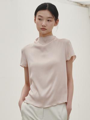 NOUVE Half-Sleeved Silky Blouse - Pink