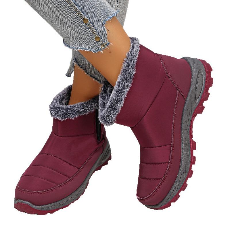 Plus-size Cotton Shoes, Thick-soled Fleece Fashionable Snow Boots, Outdoor Hiking Shoes, Snow Boots