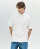 BASIC HOUSE Oxford Semi-Overfit Short Sleeve Shirt White Lzws3101